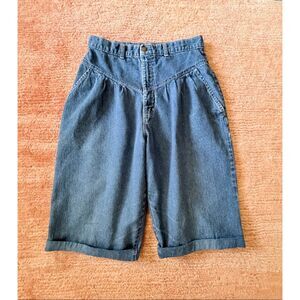 Vintage Tiger High Rise Denim Bermuda Shorts Blue Made in USA Women’s S